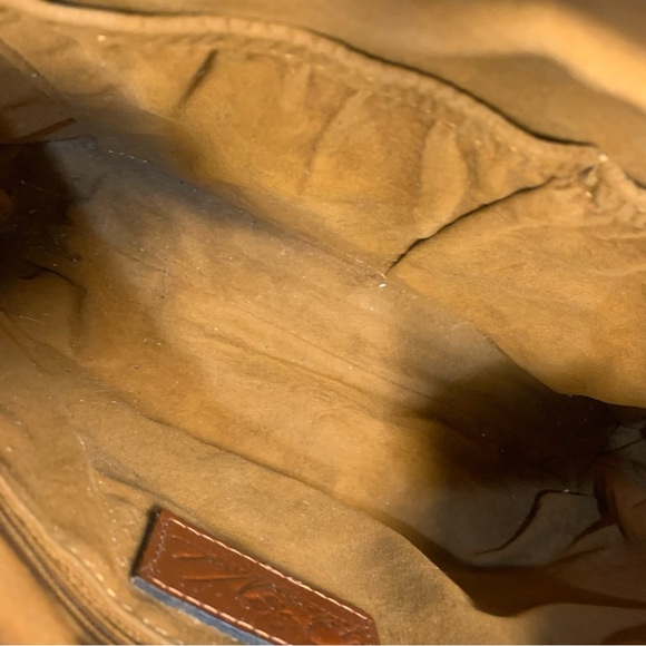 Patricia Nash Avellino Cognac Leather Saddle Satchel Tan Crossbody Bag - Picture 10 of 16